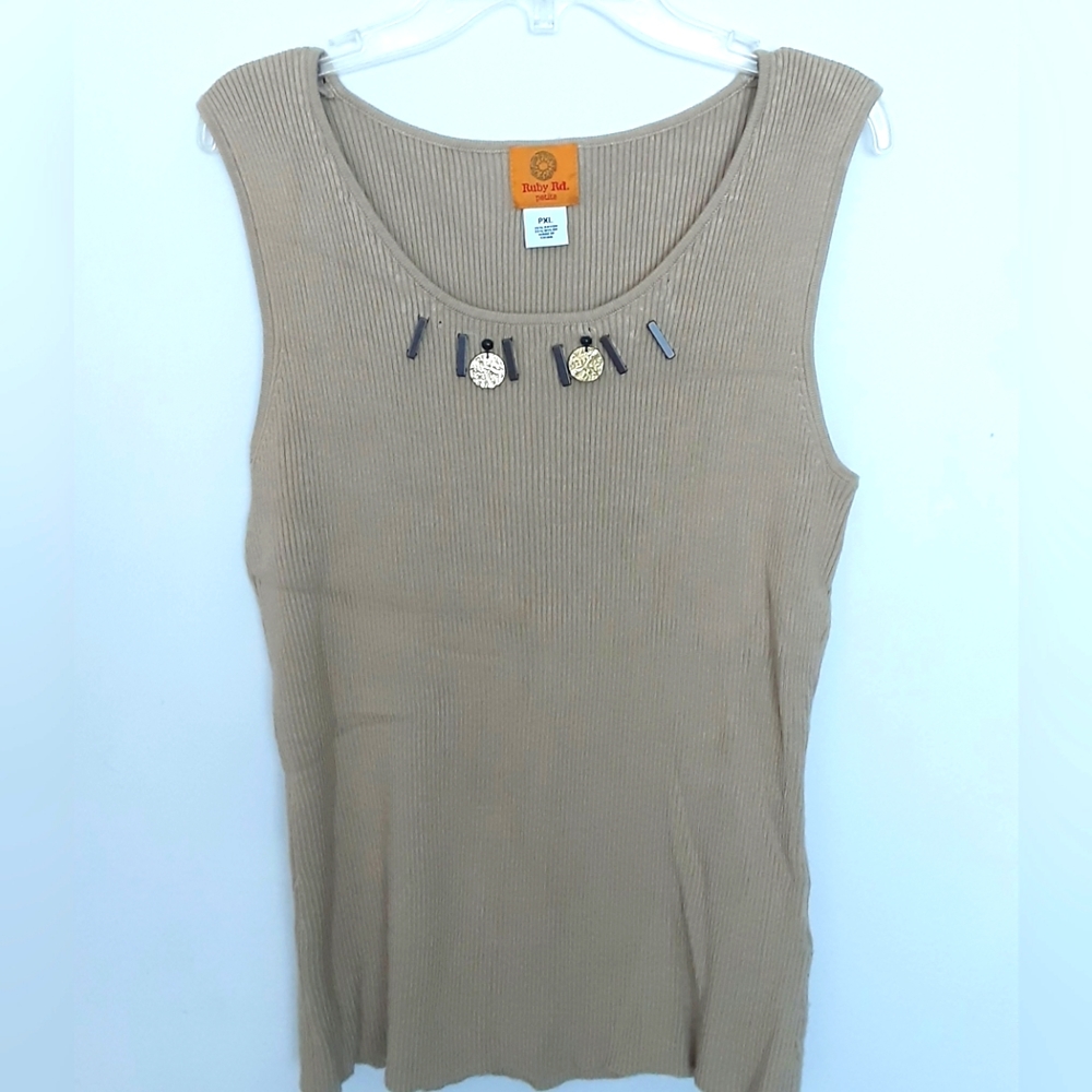 Ruby Rd stretchy embellished tank